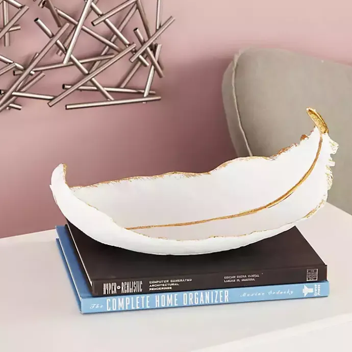 Best Kirklands Home Resin Feather Bowl White