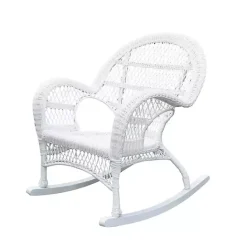 New Kirklands Home Resin Wicker Rocking Chair White