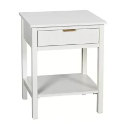 Discount Kirklands Home Ribbed Wood Colleen Accent Table White