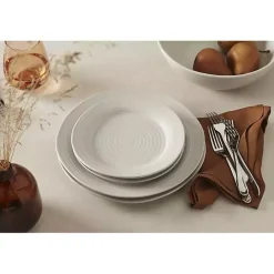 Sale Kirklands Home Ridge 12-pc. Stoneware Dinnerware Set White