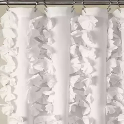 Clearance Kirklands Home Riley Cascading Bows Shower Curtain White