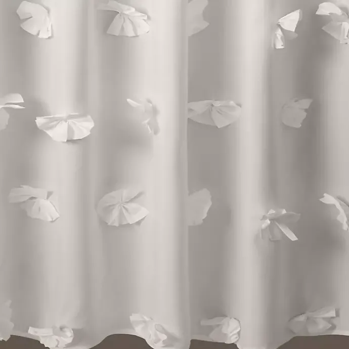 Clearance Kirklands Home Riley Cascading Bows Shower Curtain White
