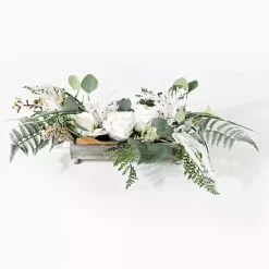 Best Kirklands Home White Rose Fern Plant Arrangement