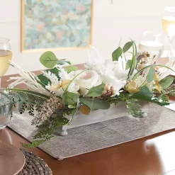 Best Kirklands Home White Rose Fern Plant Arrangement