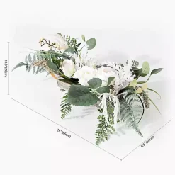 Best Kirklands Home White Rose Fern Plant Arrangement
