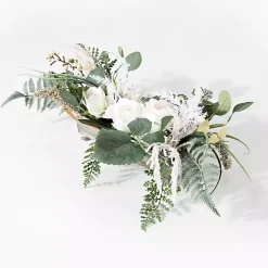 Best Kirklands Home White Rose Fern Plant Arrangement