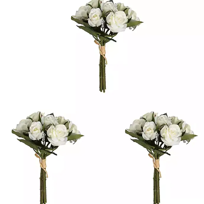 Clearance Kirklands Home Roses Bundle Bouquets, Set of 3 White