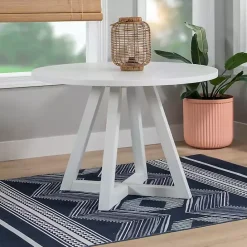 Sale Kirklands Home Round Criss-Cross Base Dining Table White