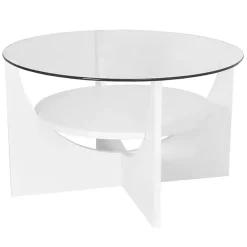 Best Kirklands Home Round Glass Coffee Table White