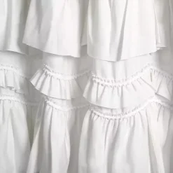 Sale Kirklands Home Ruffle and Pom Pom Trim Shower Curtain White