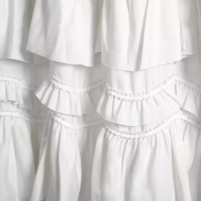 Sale Kirklands Home Ruffle and Pom Pom Trim Shower Curtain White