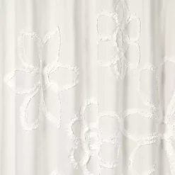Discount Kirklands Home Ruffle Flower Shower Curtain White