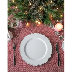 New Kirklands Home Scalloped Beaded Rim Chargers, Set of 4 White