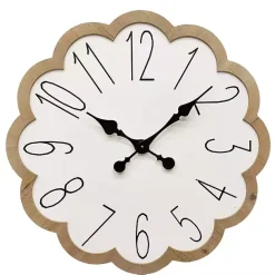 Discount Kirklands Home White Scalloped Wood Wall Clock