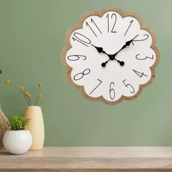 Discount Kirklands Home White Scalloped Wood Wall Clock
