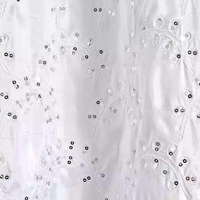 Online Kirklands Home Sequined Shower Curtain White