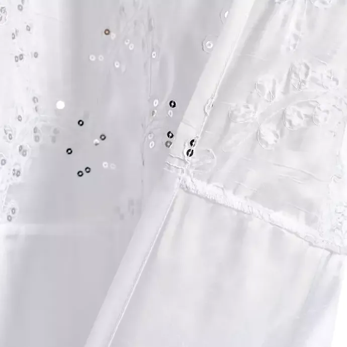 Online Kirklands Home Sequined Shower Curtain White