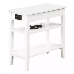 Clearance Kirklands Home 2-Shelf Charging Accent Table White