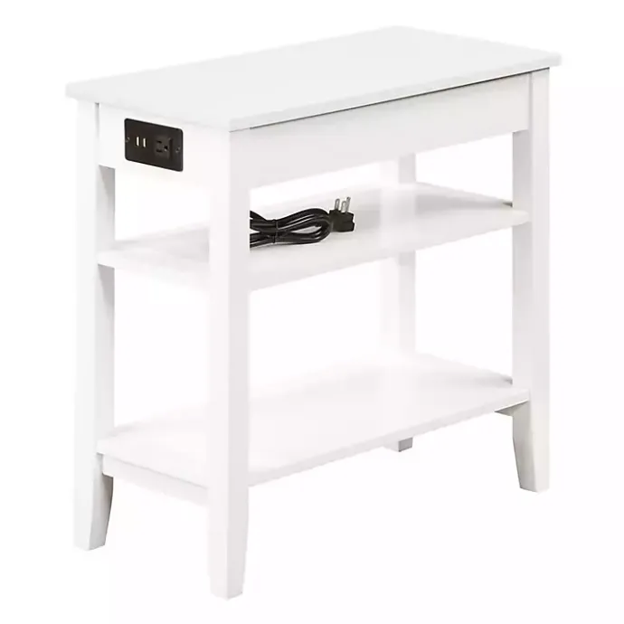 Clearance Kirklands Home 2-Shelf Charging Accent Table White