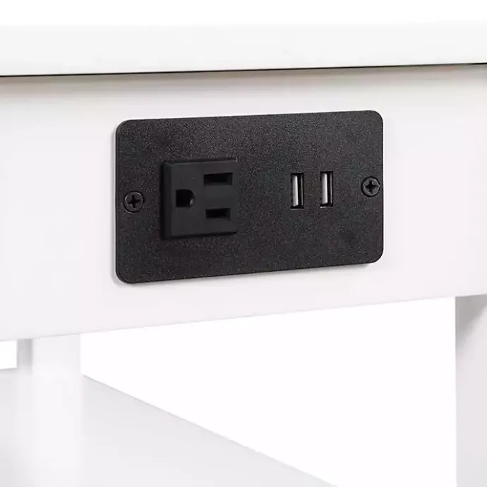 Clearance Kirklands Home 2-Shelf Charging Accent Table White