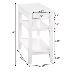 Clearance Kirklands Home 2-Shelf Charging Accent Table White