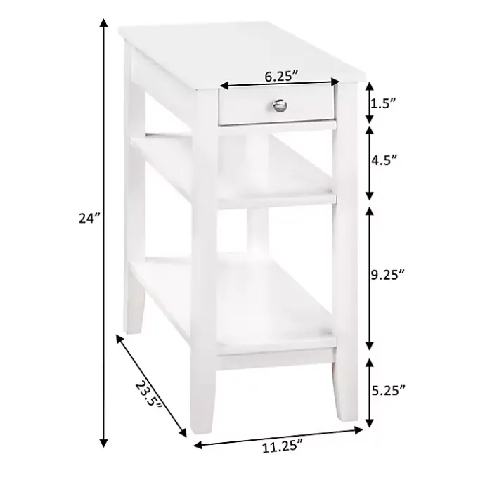 Clearance Kirklands Home 2-Shelf Charging Accent Table White