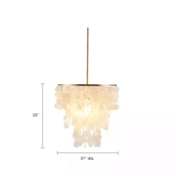 Online Kirklands Home Shell and Gold Metal Layered Chandelier White