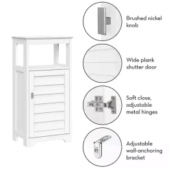 Discount Kirklands Home Shutter Single Door Storage Cabinet White