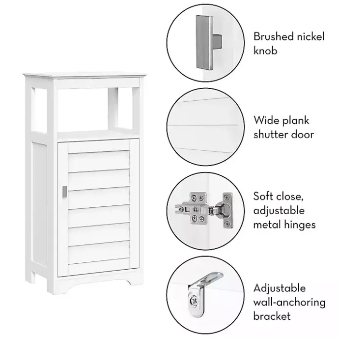 Discount Kirklands Home Shutter Single Door Storage Cabinet White