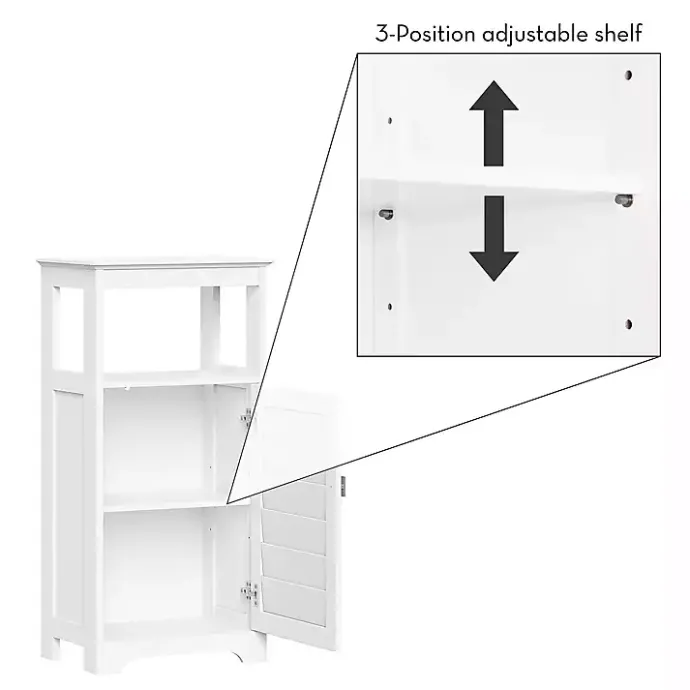 Discount Kirklands Home Shutter Single Door Storage Cabinet White