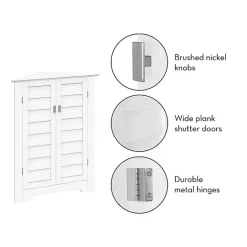 Clearance Kirklands Home Shutter Two Door Corner Storage Cabinet White