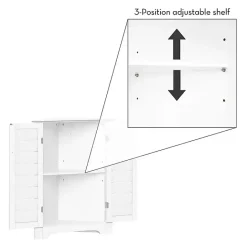 Clearance Kirklands Home Shutter Two Door Corner Storage Cabinet White