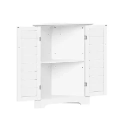 Clearance Kirklands Home Shutter Two Door Corner Storage Cabinet White