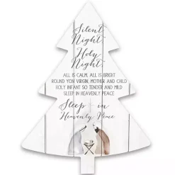 Sale Kirklands Home Silent Night Christmas Tree Wall Plaque White