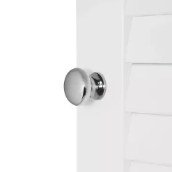 New Kirklands Home Slatted 2-Door Bathroom Storage Cabinet White