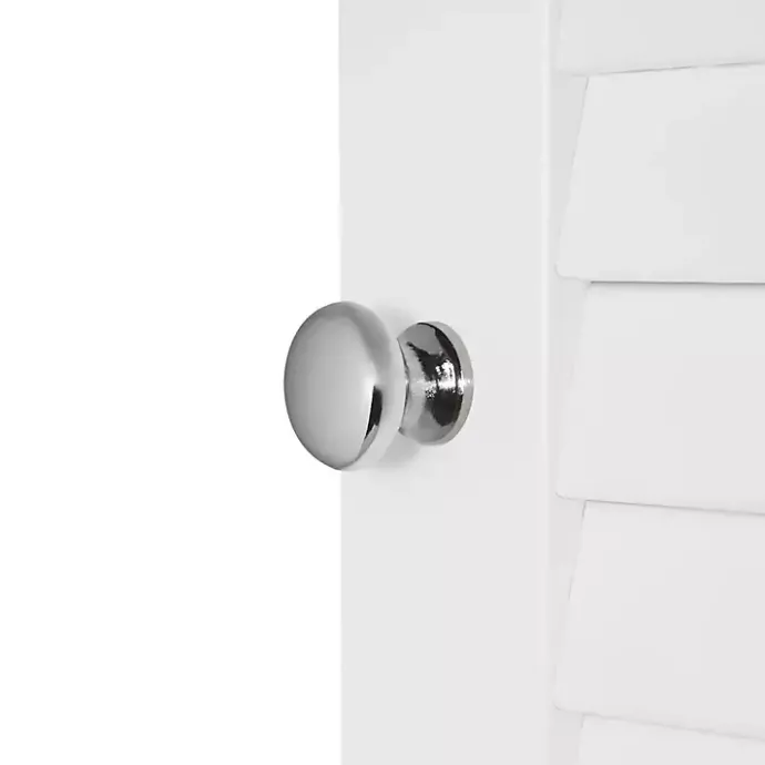 New Kirklands Home Slatted 2-Door Bathroom Storage Cabinet White