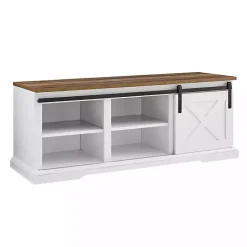 Sale Kirklands Home Sliding Barn Door Bench White
