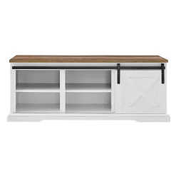 Sale Kirklands Home Sliding Barn Door Bench White