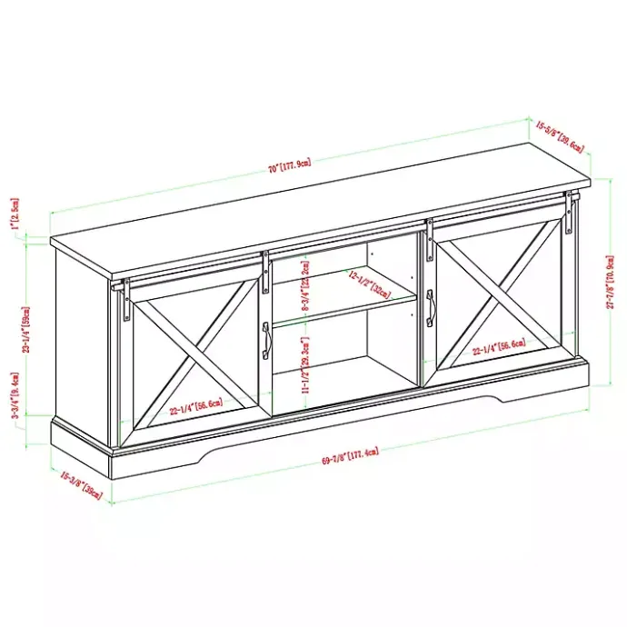 Kirklands Home Sliding Barn Door Media Cabinet White