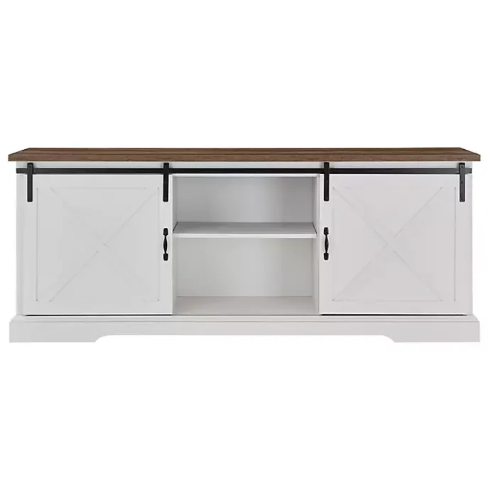 Kirklands Home Sliding Barn Door Media Cabinet White