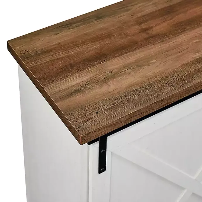 Outlet Kirklands Home Sliding Door and 3-Drawer Sideboard White