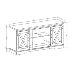 Discount Kirklands Home Sliding Door Rustic Oak Top TV Stand White