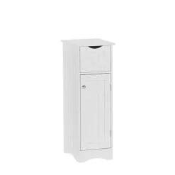 Kirklands Home Slim Single Door Cabinet with Drawer White