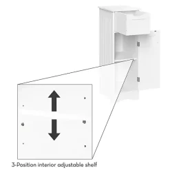 Kirklands Home Slim Single Door Cabinet with Drawer White
