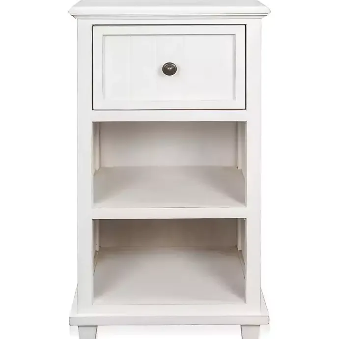 Best Kirklands Home Slim Wooden 2-Shelf Side Table White