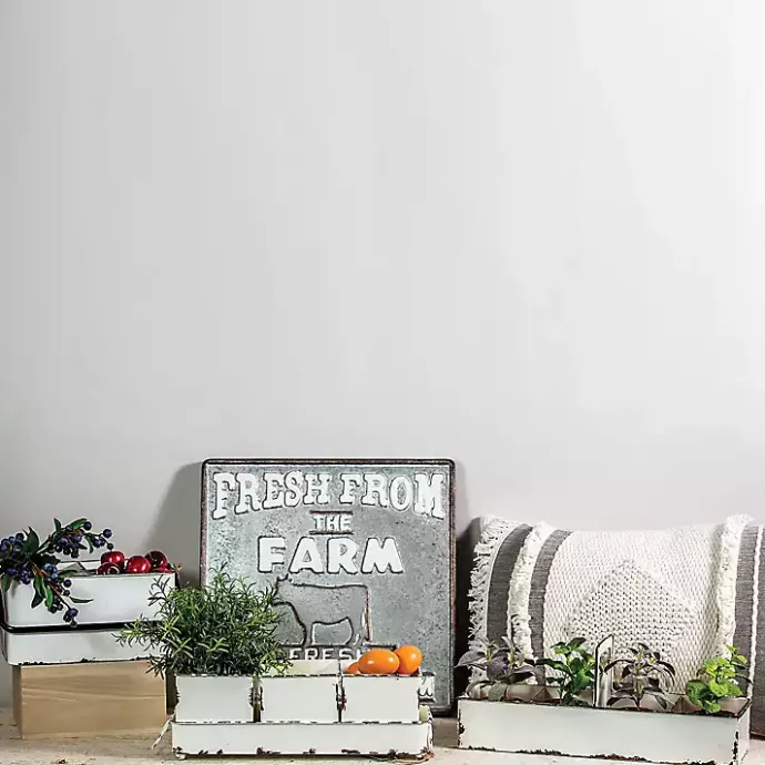 Best Kirklands Home Slotted Enamel Tray White