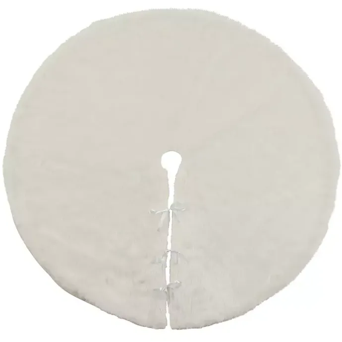 Discount Kirklands Home Snow Fur Tree Skirt White