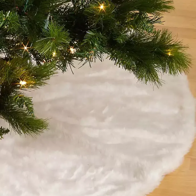 Discount Kirklands Home Snow Fur Tree Skirt White