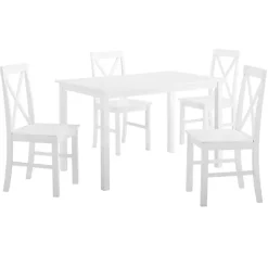 Sale Kirklands Home White Solid Wood 5-pc. Dining Set