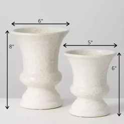 Sale Kirklands Home Speckled Terracotta Block Vases, Set of 2 White